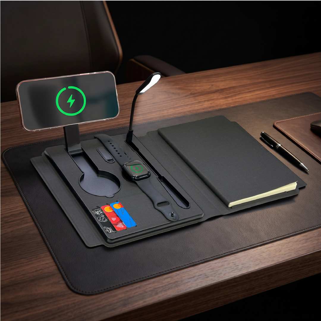 Solais — Santhome Recycled 10000 mAh Power Bank and 15W Magsafe Smart A5 Organizer - Black