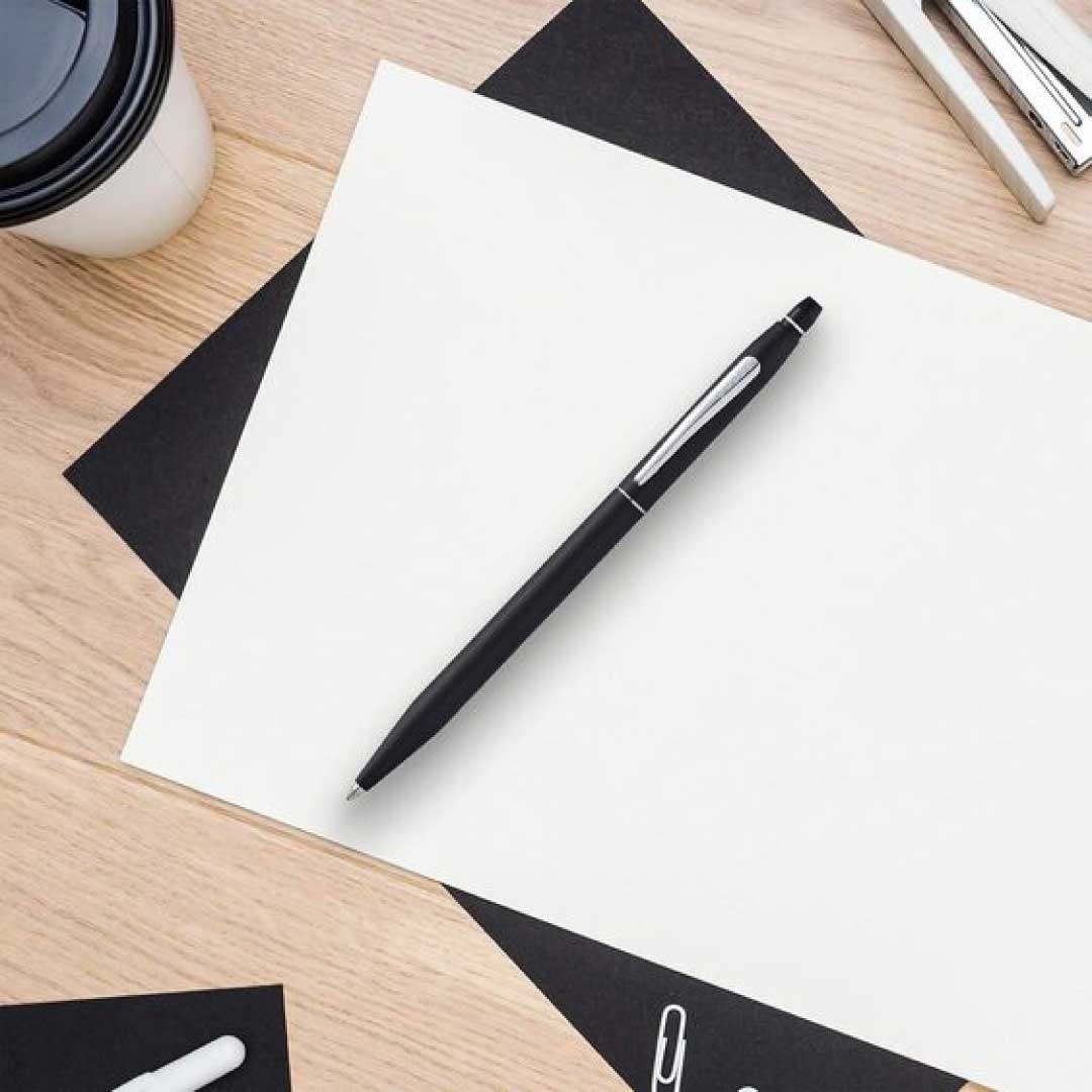 Cross Click™ Classic Black Ballpoint Pen (Blue Ink)
