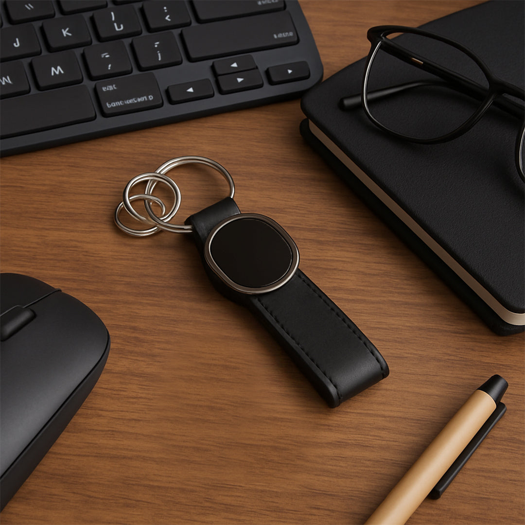 BELMONTE - PU & Metal Keychain — view 3 — MaxPrint Dubai