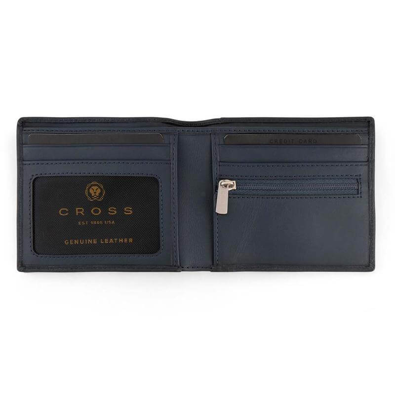 CROSS Pebble Leather 6CC Classic Fold Wallet with 6CC Cardholder - Navy Blue — view 4 — MaxPrint Dubai