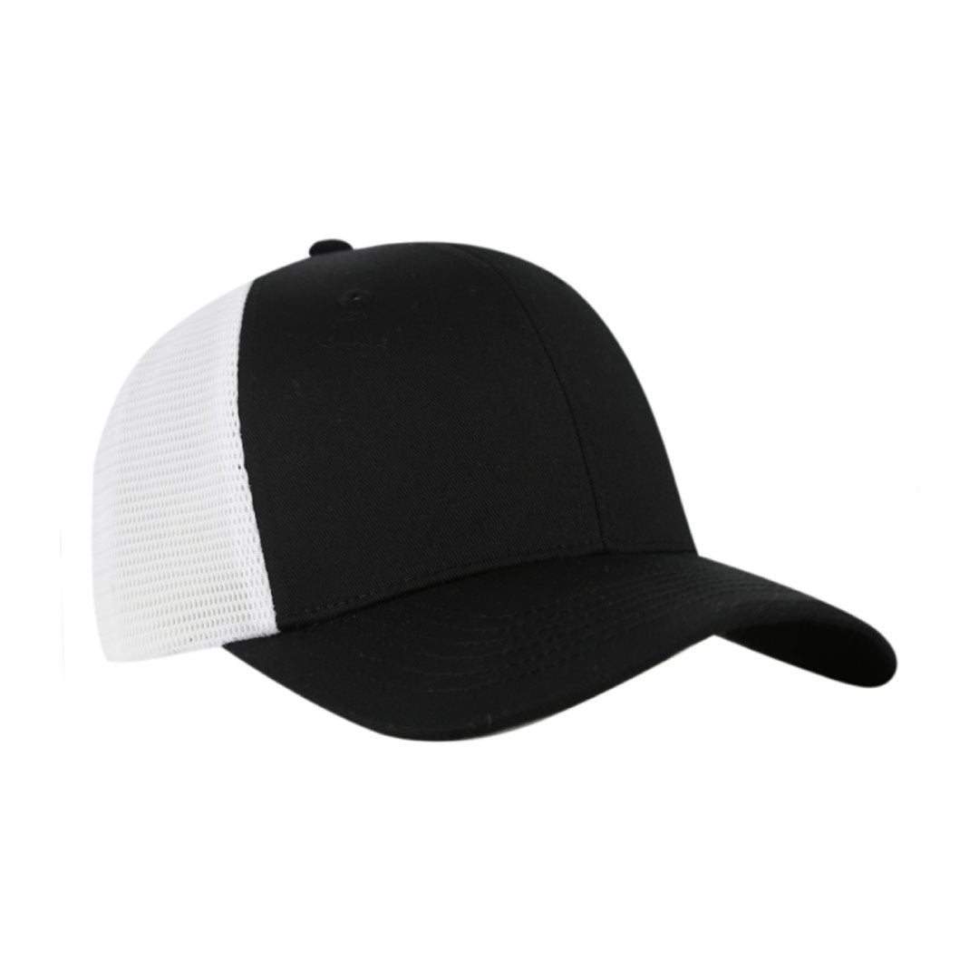 Swift — Santhome 6 Panel Trucker Cap, Black / White