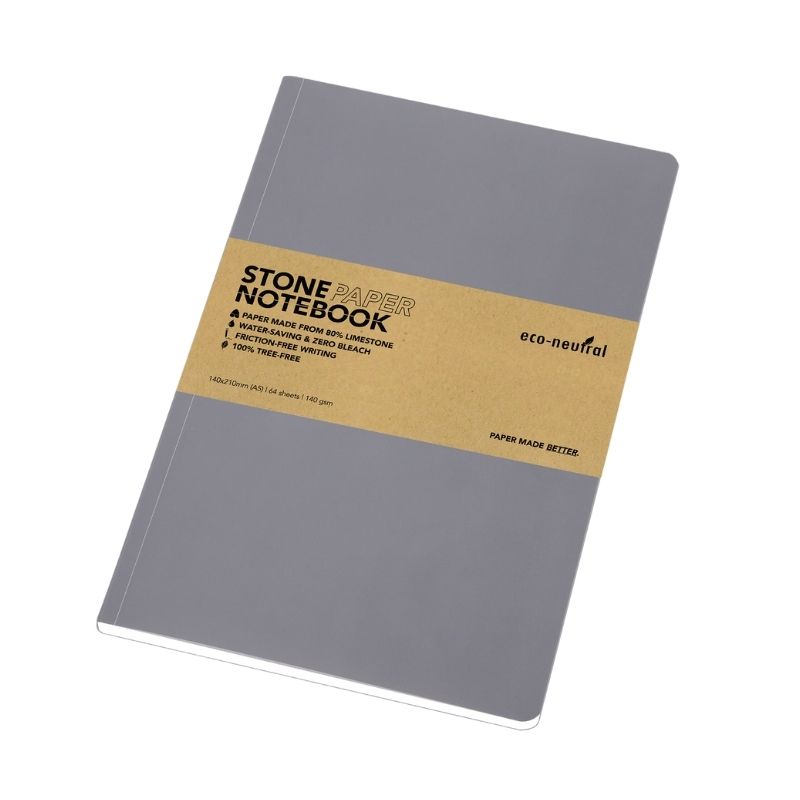 NEYA - eco-neutral Stone Paper Tree-Free Notebook - Grey — view 2 — MaxPrint Dubai