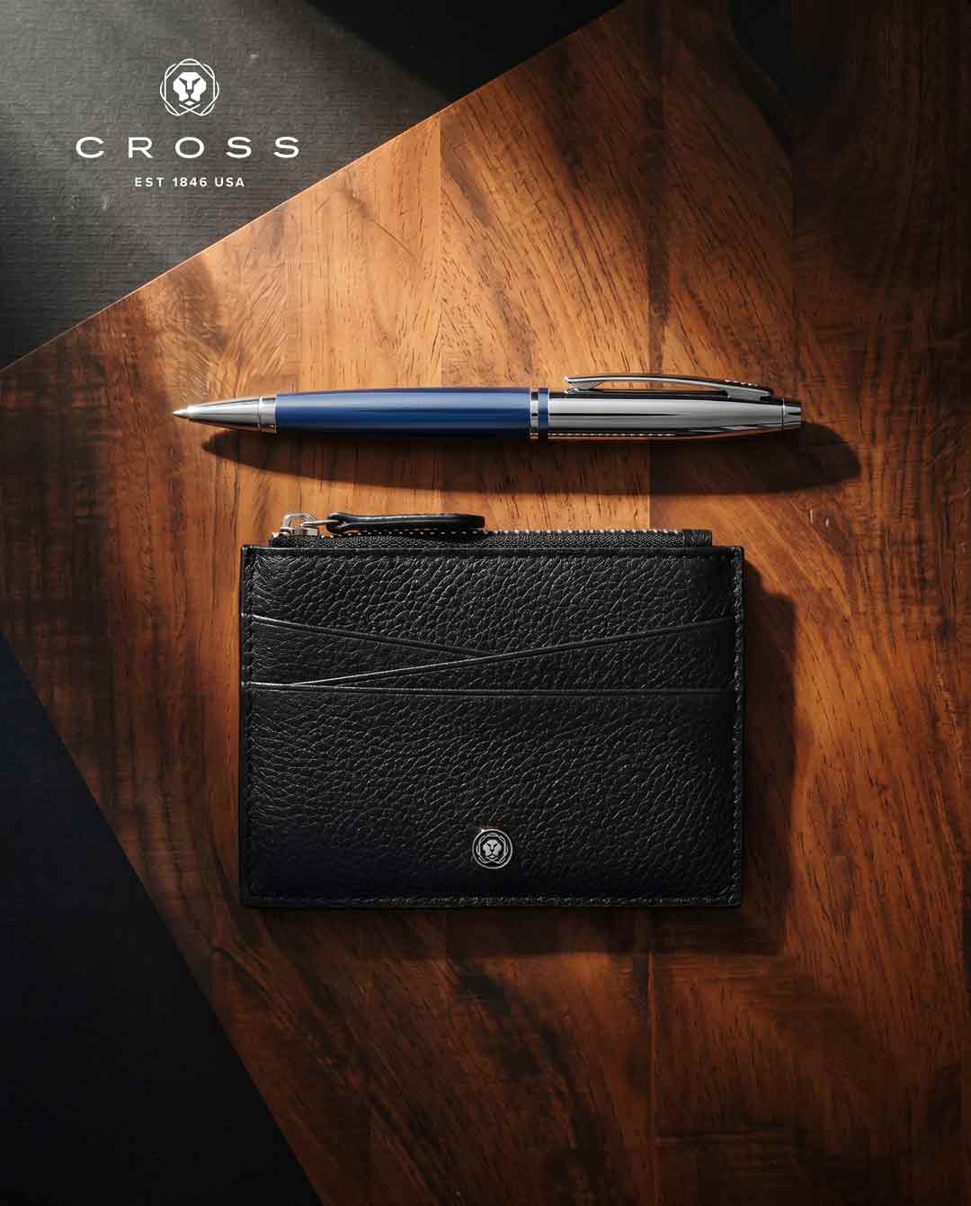 CROSS Pebble Leather Ladies' 6CC Zip Card Holder - Black — view 5 — MaxPrint Dubai