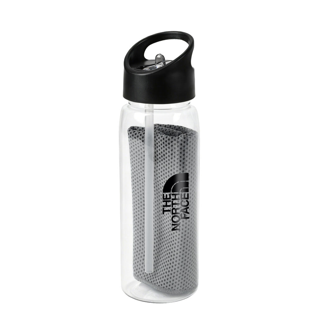 DEVON - Giftology RPET Cooling Towel in RPET Bottle 800 ml - Black — view 3 — MaxPrint Dubai