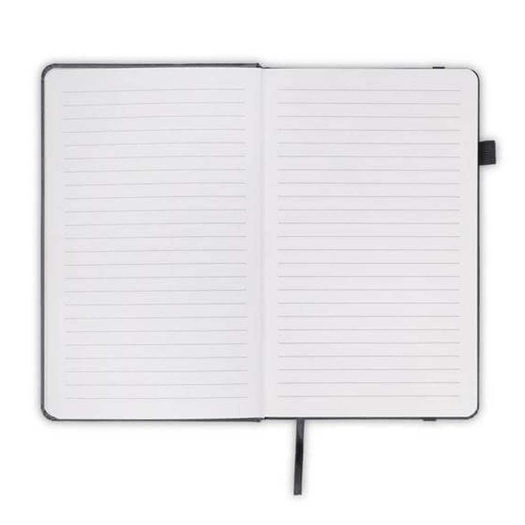 FAROE - Santhome A5 PU Hard Cover Notebook with Pen Loop - Black — view 3 — MaxPrint Dubai