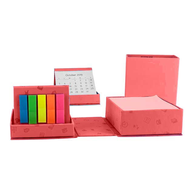 KALMAR - eco-neutral Memo/Calendar Cube - Red — view 3 — MaxPrint Dubai