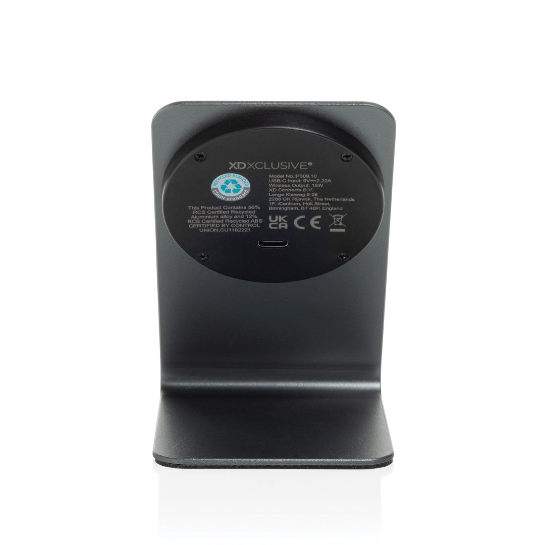 TERRA aluminum 15W magnetic wireless charging phone stand - Grey — view 6 — MaxPrint Dubai