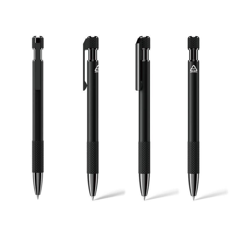 PILA - Recycled Aluminium Ballpoint Pen - Black — view 4 — MaxPrint Dubai