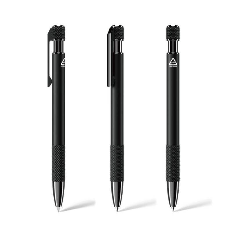PILA - Recycled Aluminium Ballpoint Pen - Black — view 3 — MaxPrint Dubai