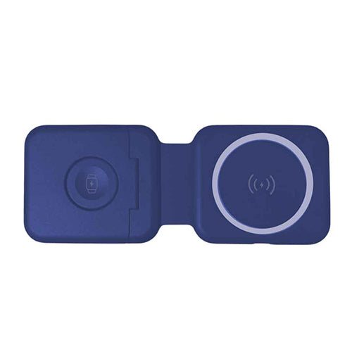 TURIN - @memorii Foldable Wireless Charger and Multicable Set - Navy Blue — view 10 — MaxPrint Dubai