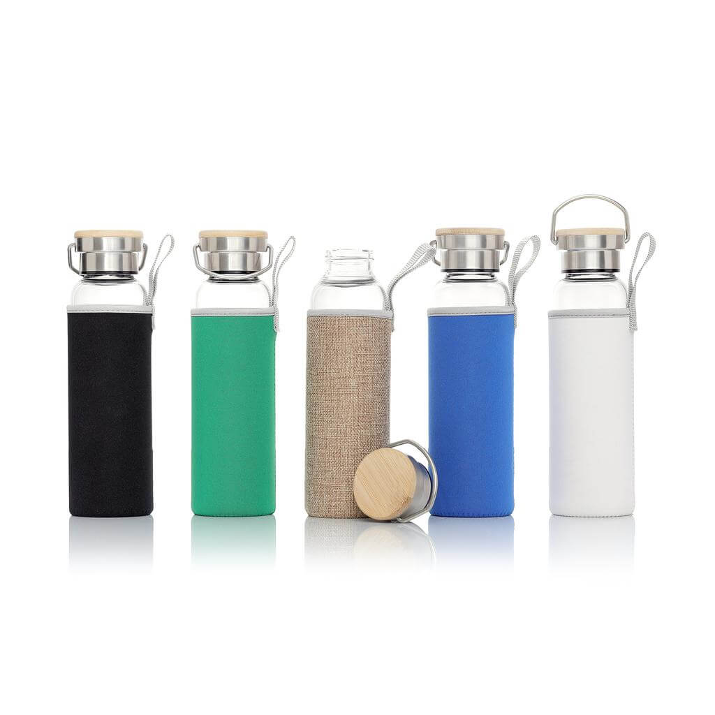 FLOHA - Hans Larsen Borosilicate Glass Bottle with Neo Sleeve - White — view 3 — MaxPrint Dubai