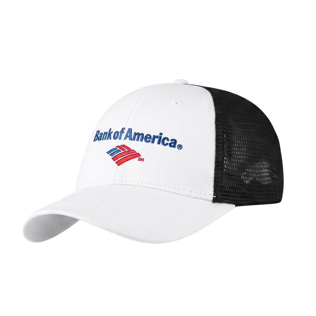 Swift — Santhome 6 Panel Trucker Cap, White / Black