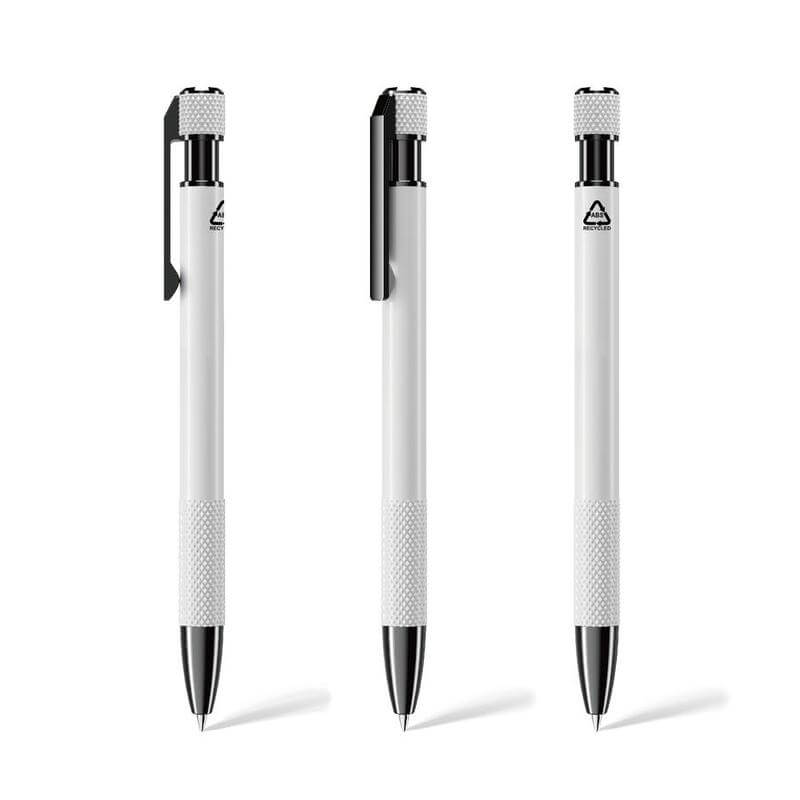 PILA - Recycled Aluminium Ballpoint Pen - White — view 3 — MaxPrint Dubai