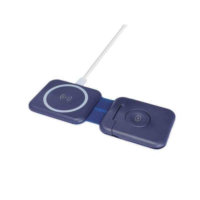 TURIN - @memorii Foldable Wireless Charger and Multicable Set - Navy Blue — view 7 — MaxPrint Dubai