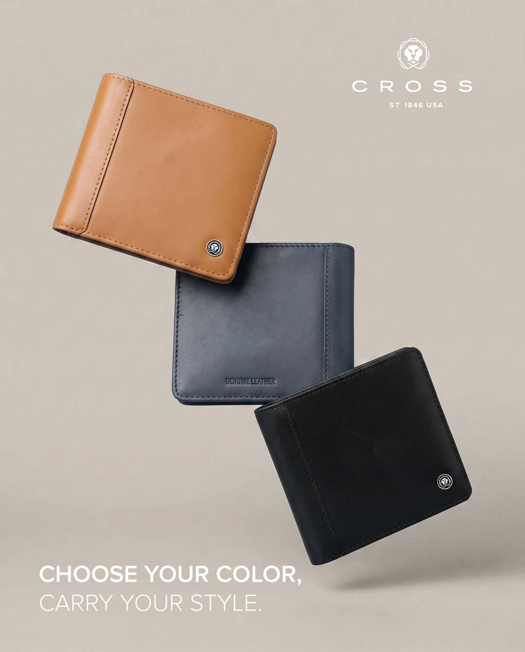 CROSS Leather Clip Wallet - Navy — view 5 — MaxPrint Dubai