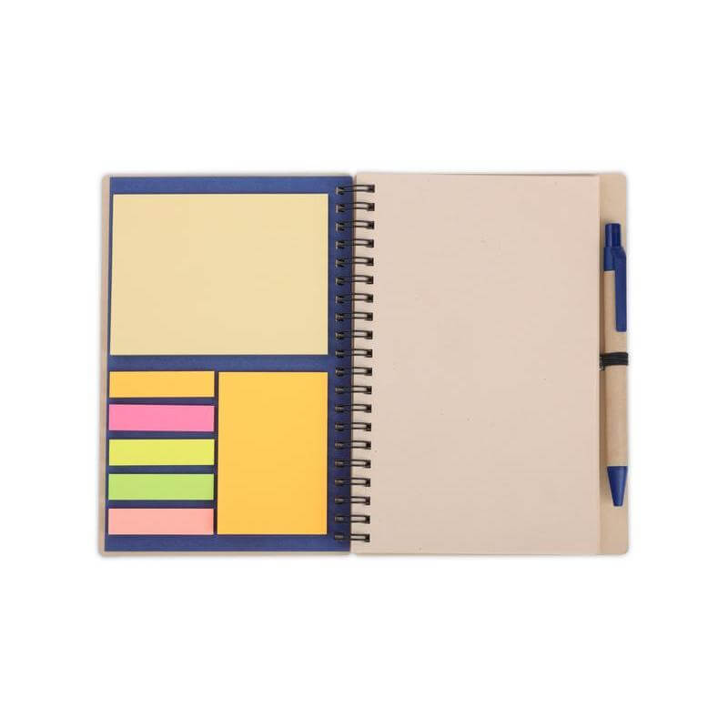 SION- eco-neutral B6 Notepad & Pen Set with Sticky Note - Navy Blue — view 4 — MaxPrint Dubai