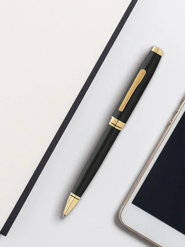 Cross Coventry Classic Black Lacquer with Gold Tone Appointments Ballpoint Pen (Blue Ink)
