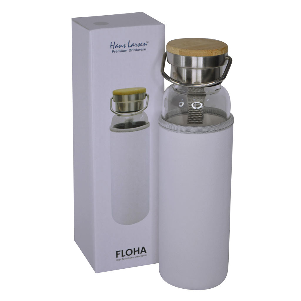 FLOHA - Hans Larsen Borosilicate Glass Bottle with Neo Sleeve - White — view 4 — MaxPrint Dubai