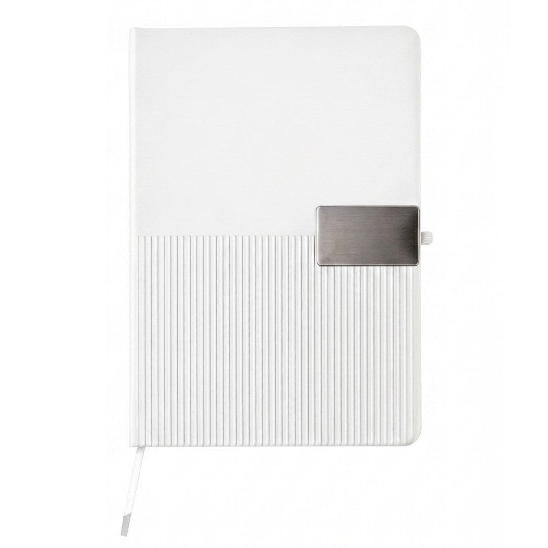 Ripple Set — Giftology Set of Notebook and Pen (White)