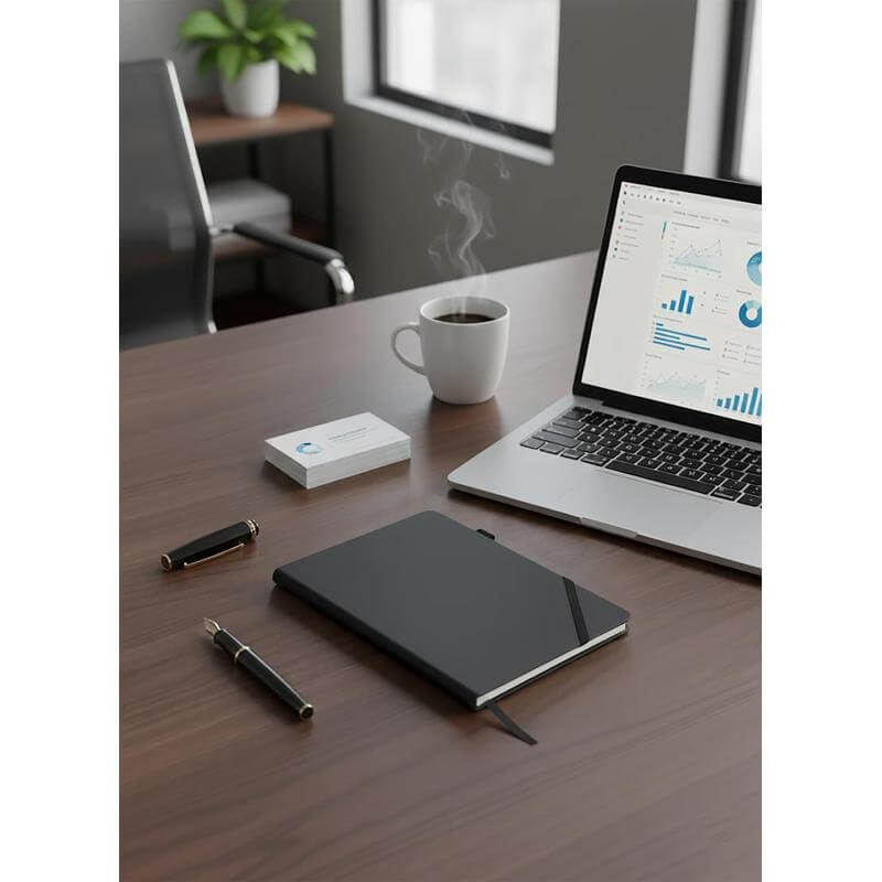 FAROE - Santhome A5 PU Hard Cover Notebook with Pen Loop - Black — view 5 — MaxPrint Dubai