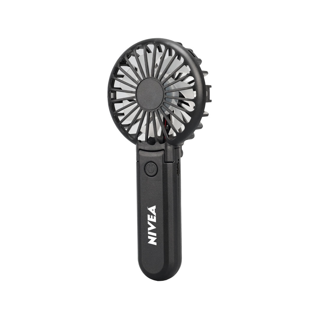 ROTO - Rechargeable Handheld Fan with Foldable Desk Stand - Black