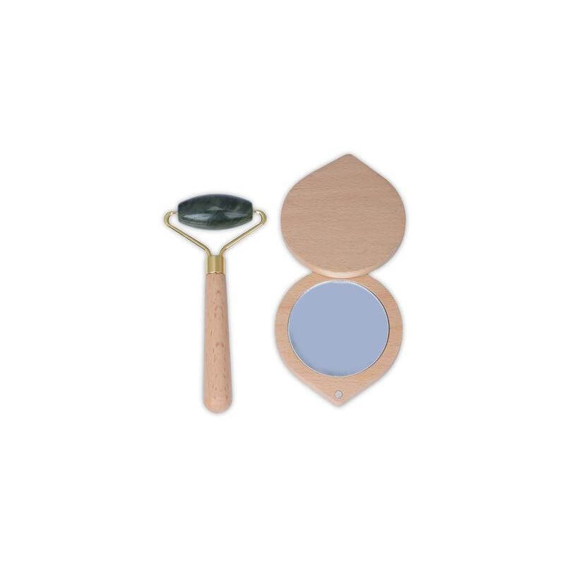 LUNA - Set of Jade Face Roller, Guasha and Mirror — view 4 — MaxPrint Dubai