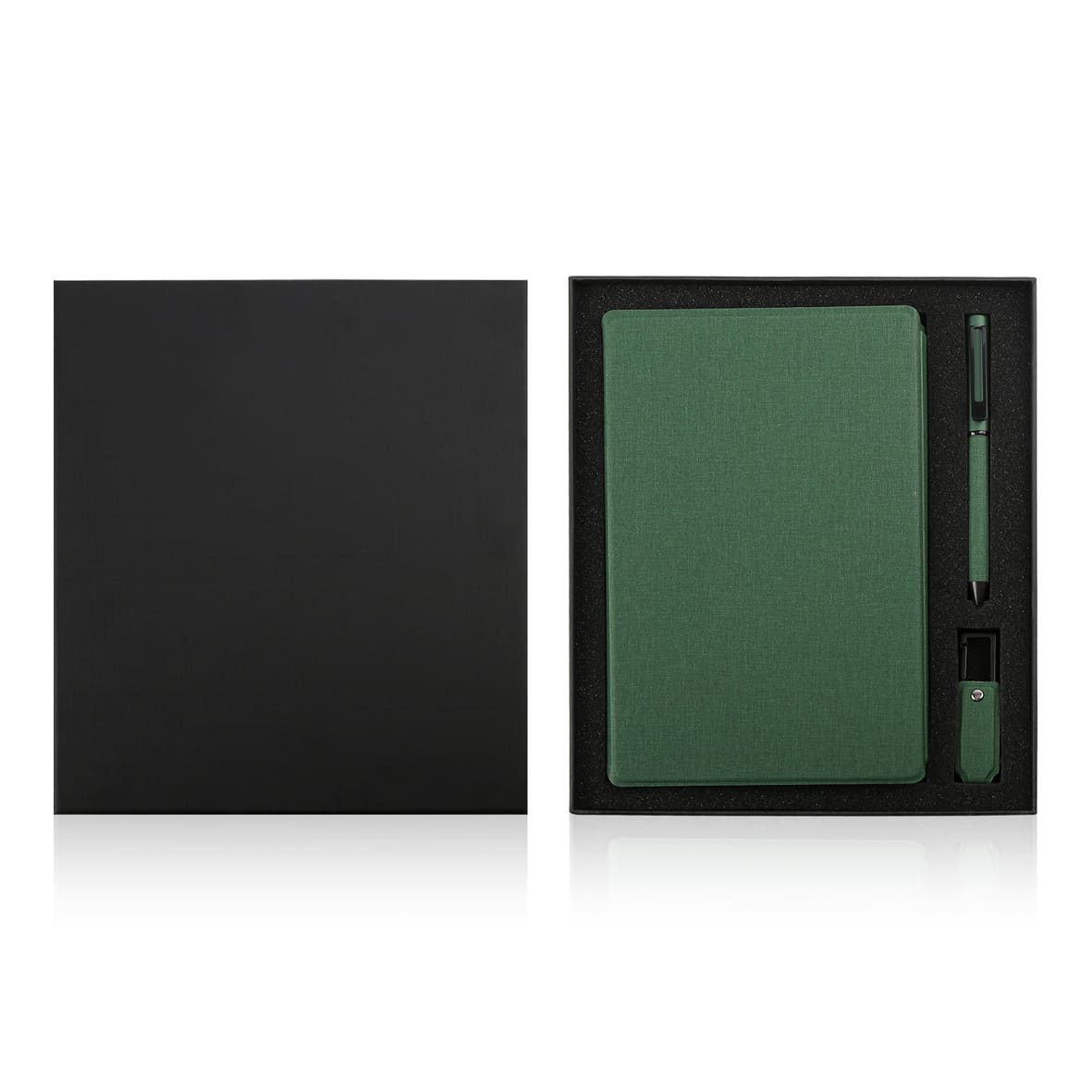 LENZEN - CHANGE ZERO Sustainable Gift Set with Refillable Notebook, Pen & USB Keychain - Green — view 7 — MaxPrint Dubai