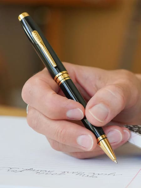 Cross Coventry Classic Black Lacquer with Gold Tone Appointments Ballpoint Pen (Blue Ink)