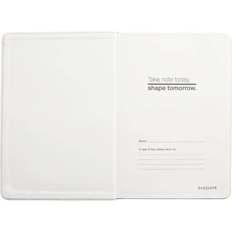 ADANA - Santhome Recycled Canvas A5 Hard Cover Notebook with PU Pocket - Beige — view 3 — MaxPrint Dubai