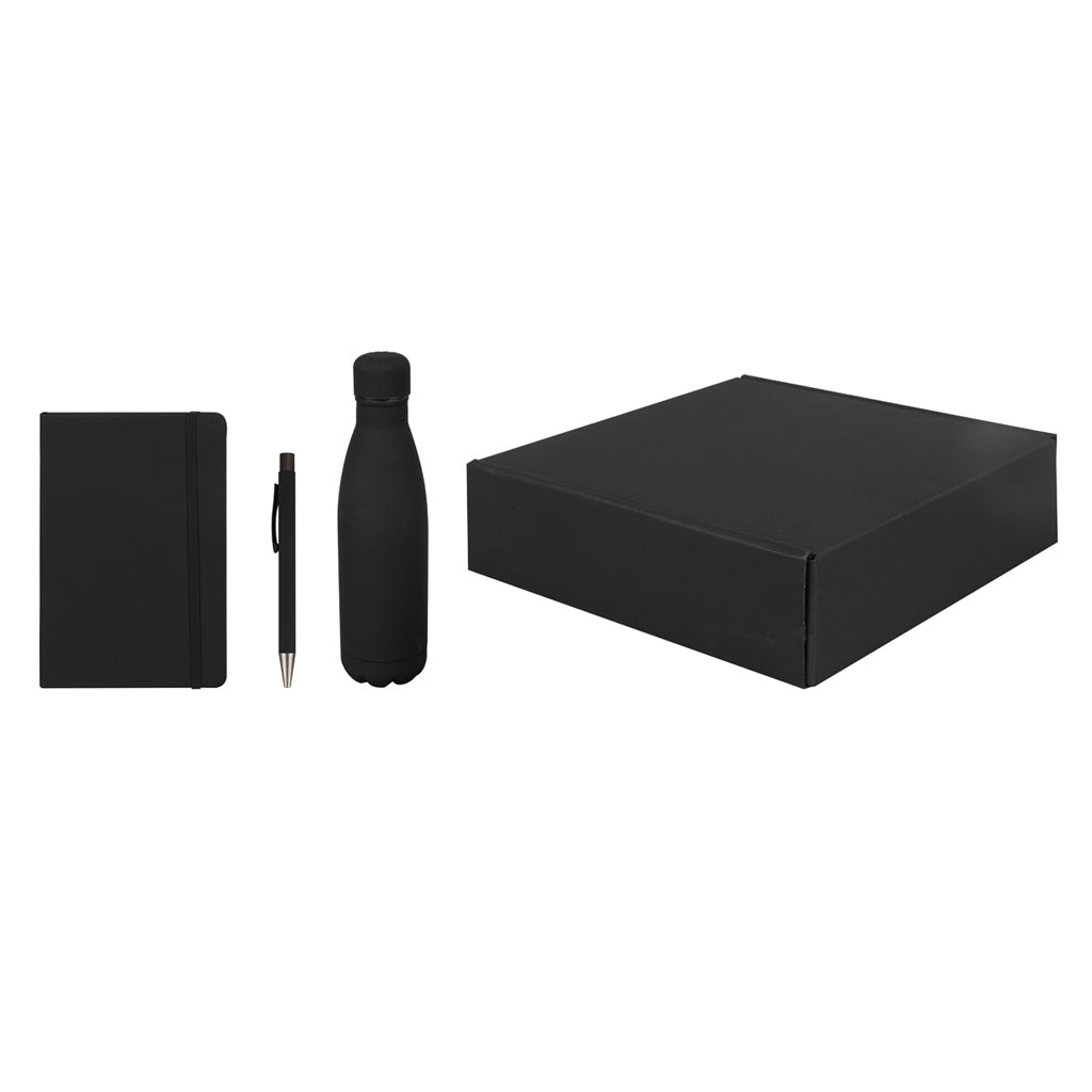 LAUTA - Giftology Set of Stainless Bottle, Notebook and Pen - Black — view 4 — MaxPrint Dubai