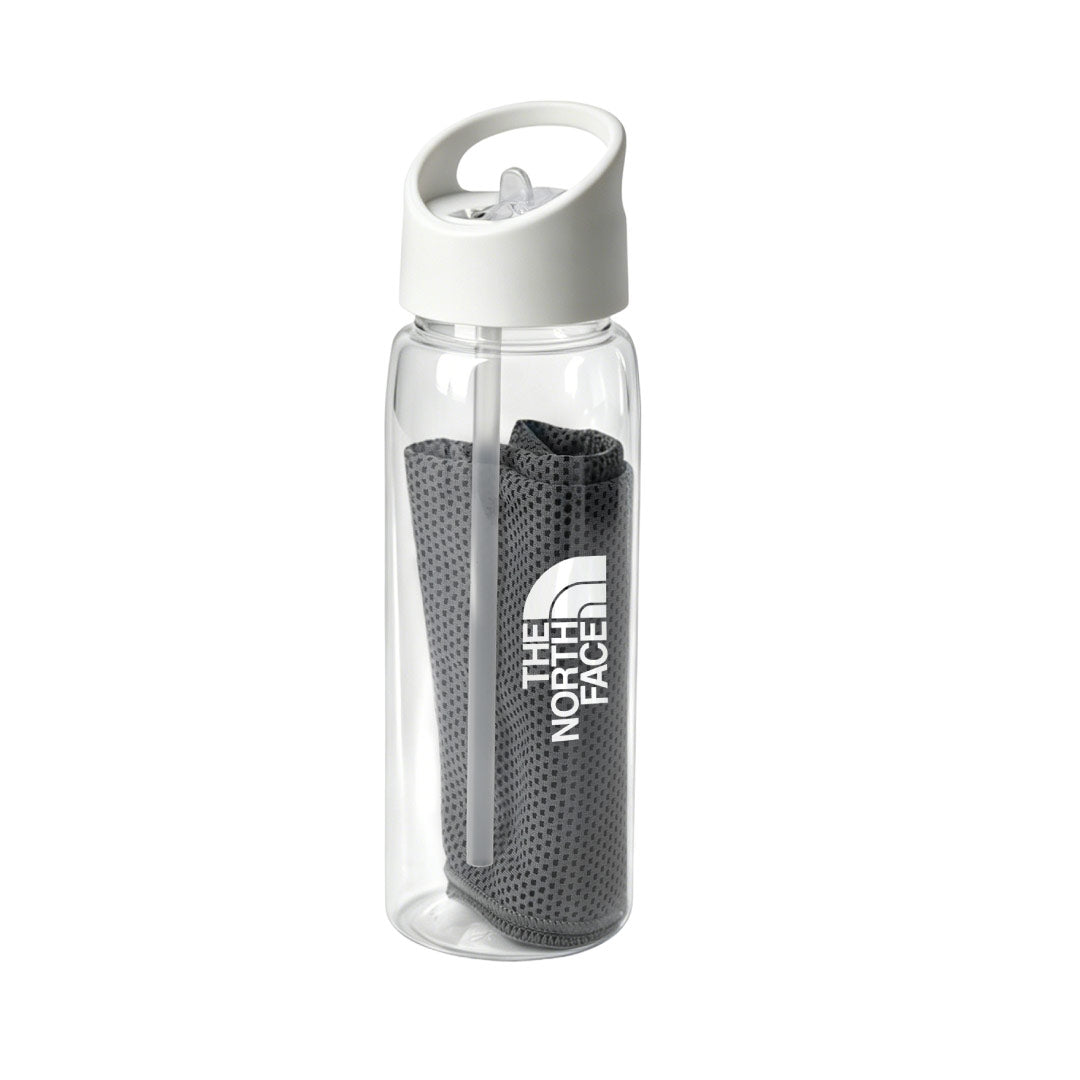 DEVON - Giftology RPET Cooling Towel in RPET Bottle 800 ml - White — view 3 — MaxPrint Dubai