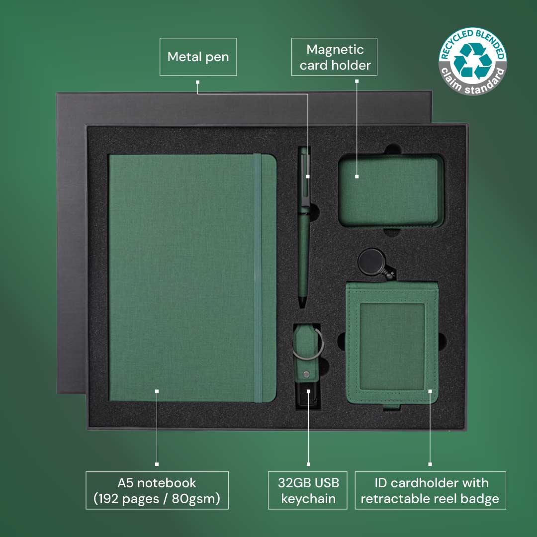 ALMADA - CHANGE ZERO Sustainable 5pc Onboarding Gift Set - Green — view 7 — MaxPrint Dubai