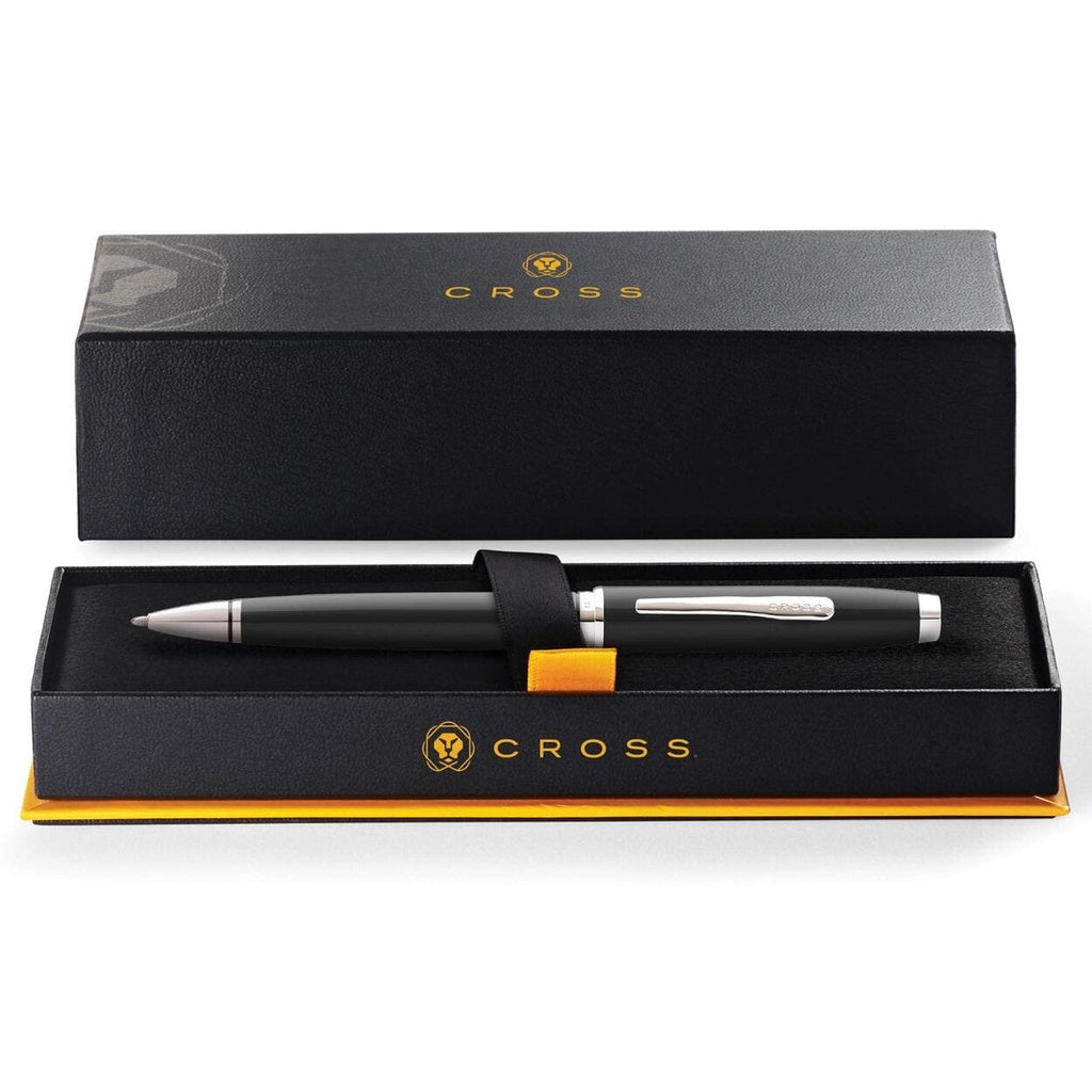 Cross Coventry Black Lacquer with Polished Chrome Appointments Ballpoint Pen (Blue Ink)