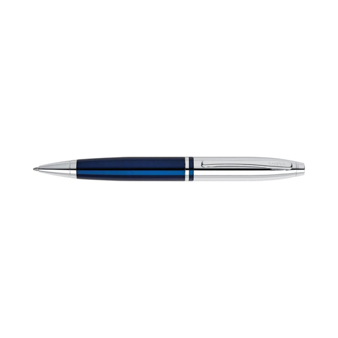 Cross Calais™ Chrome/Blue Lacquer with Polished Chrome Appointments Ballpoint Pen  (Blue Ink)