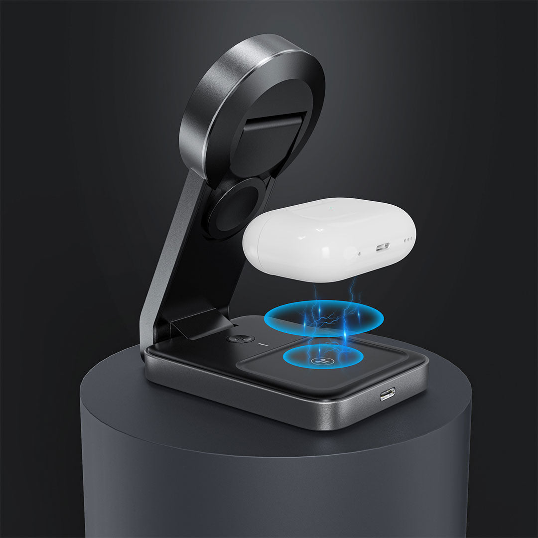 POWERBASE @memorii 3 in 1 Wireless Fast Charging Station with Ambient Light — view 7 — MaxPrint Dubai