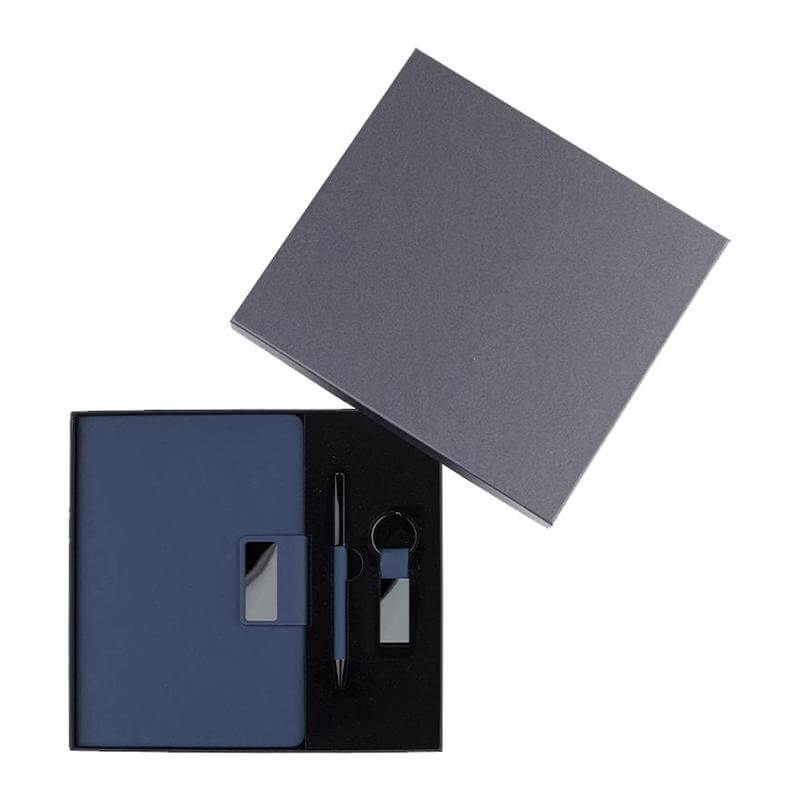 REGENT - Giftology Set of Notebook, Keychain and Pen - Blue — view 3 — MaxPrint Dubai