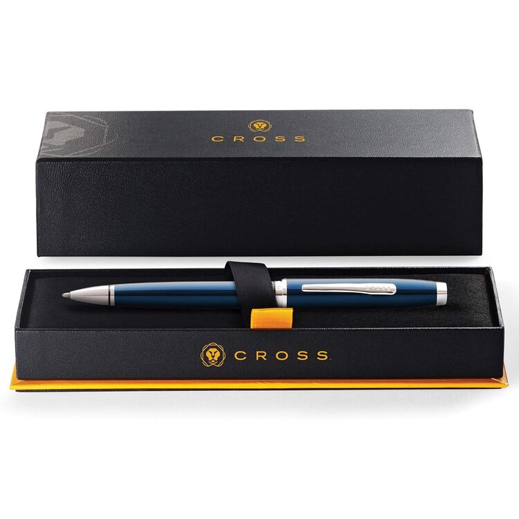 Cross Coventry Blue Lacquer with Polished Chrome Appointments Ballpoint Pen (Blue Ink)