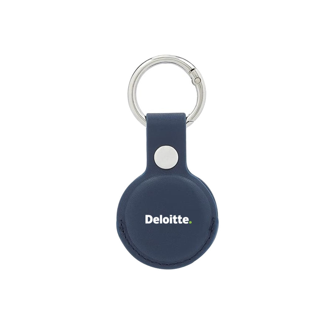 LEEVI - Santhome® PU Keychain with Santhome Tag pocket - Navy Blue — view 8 — MaxPrint Dubai