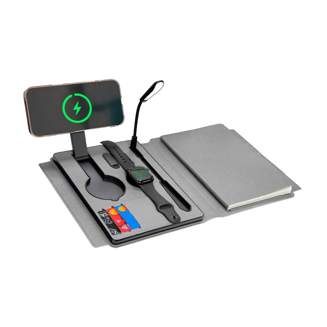 Solais — Santhome Recycled 10000 mAh Power Bank with 15W Magsafe Smart A5 Organizer - Grey