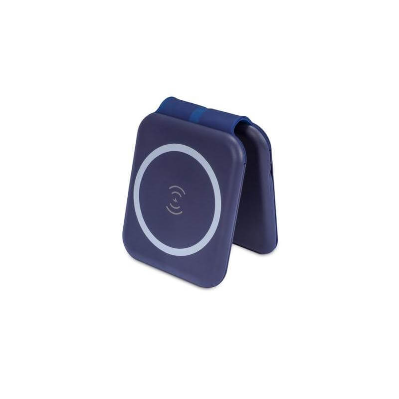 TURIN - @memorii Foldable Wireless Charger and Multicable Set - Navy Blue — view 5 — MaxPrint Dubai