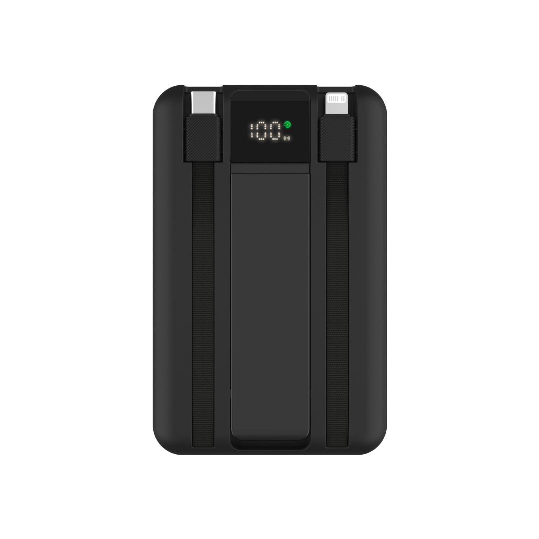 Solaro @memorii 10000 mAh all-in-one wireless powerbank in black