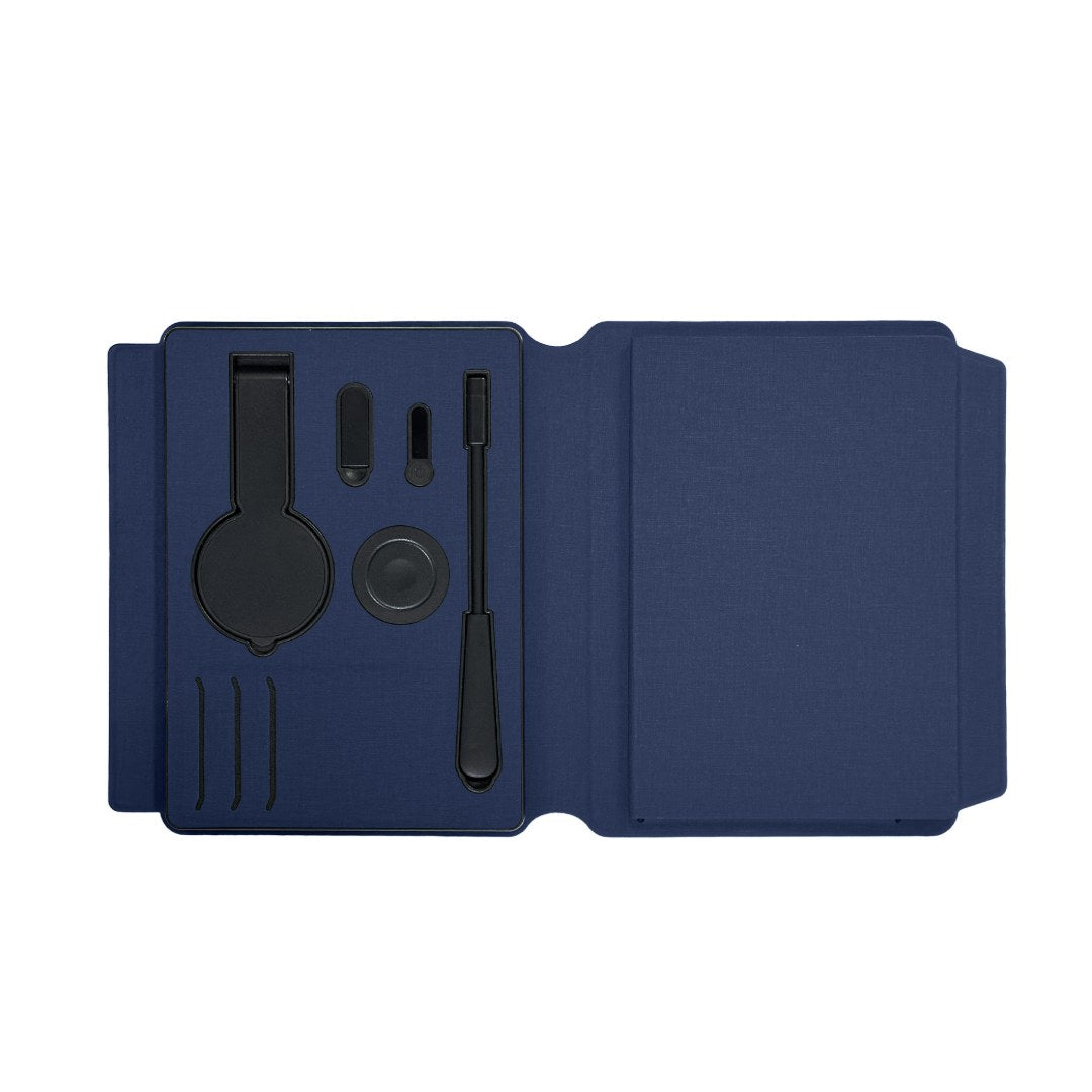 Solais — Santhome Recycled 10000 mAh Power Bank with 15W Magsafe Smart A5 Organizer - Navy Blue