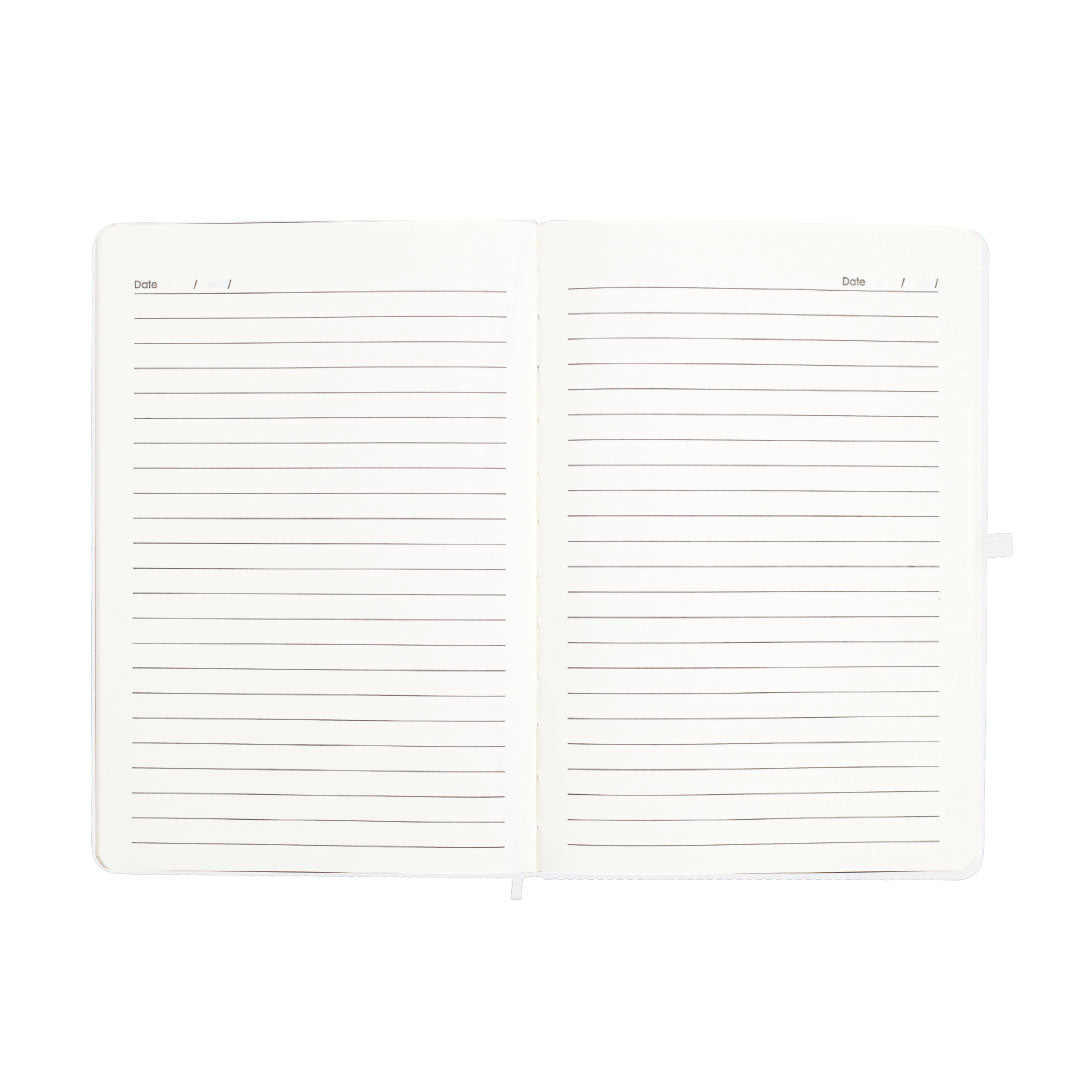 Ripple — Giftology A5 Hard Cover Notebook with Metal Plate, White