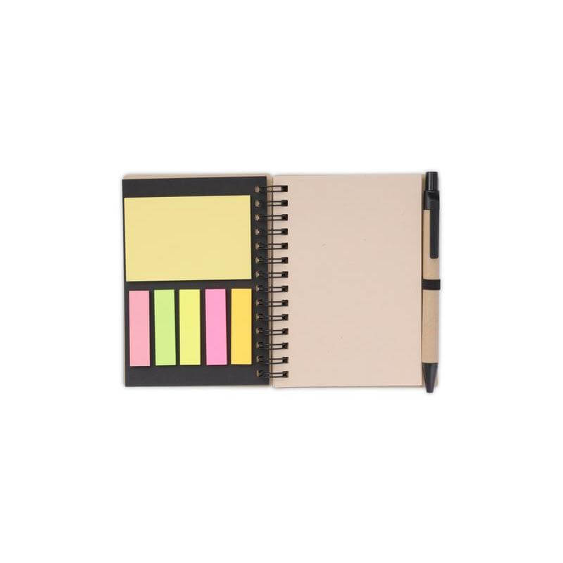 HASSA - eco-neutral A6 Notepad & Pen Set with Sticky Note - Black — view 3 — MaxPrint Dubai