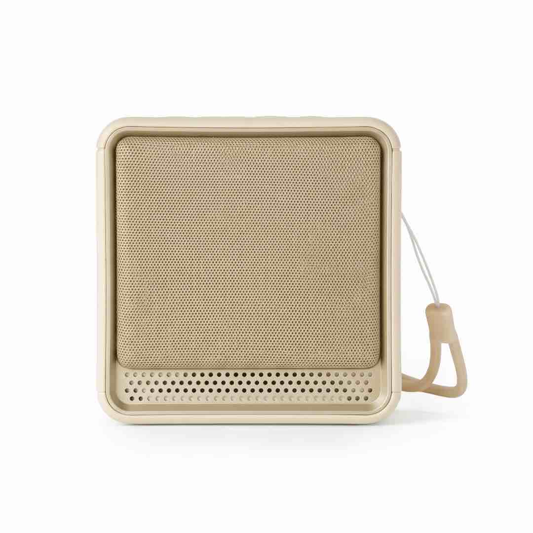 Felix @memorii portable wireless speaker in beige and gold