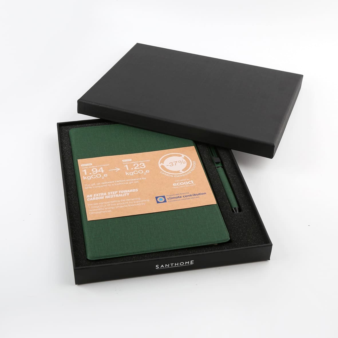 VARDIM - CHANGE ZERO Sustainable Gift Set with Refillable Notebook & Pen - Green — view 7 — MaxPrint Dubai