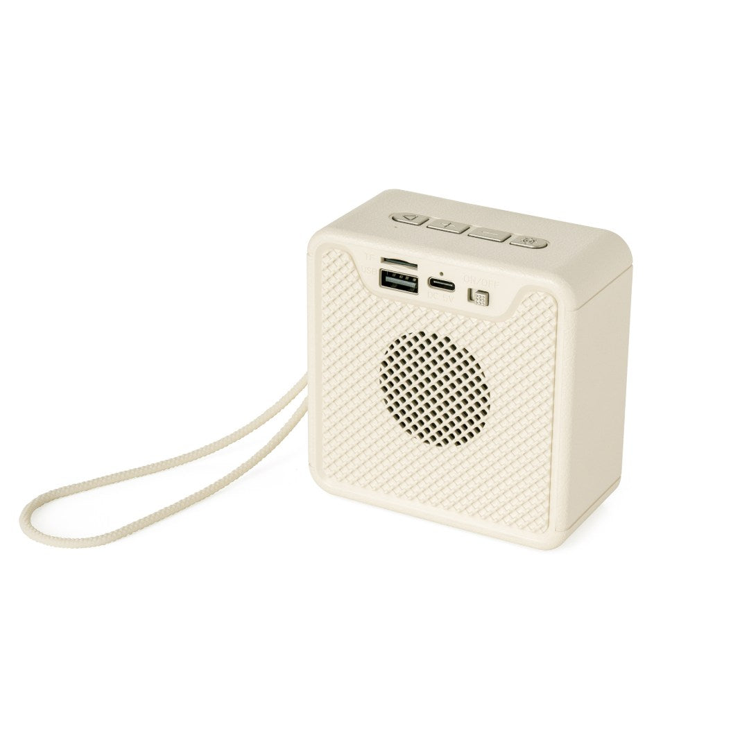Felix @memorii portable wireless speaker in beige and gold