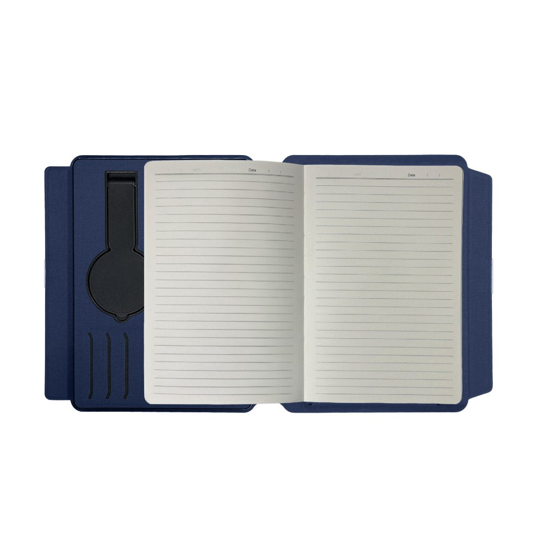 Solais — Santhome Recycled 10000 mAh Power Bank with 15W Magsafe Smart A5 Organizer - Navy Blue