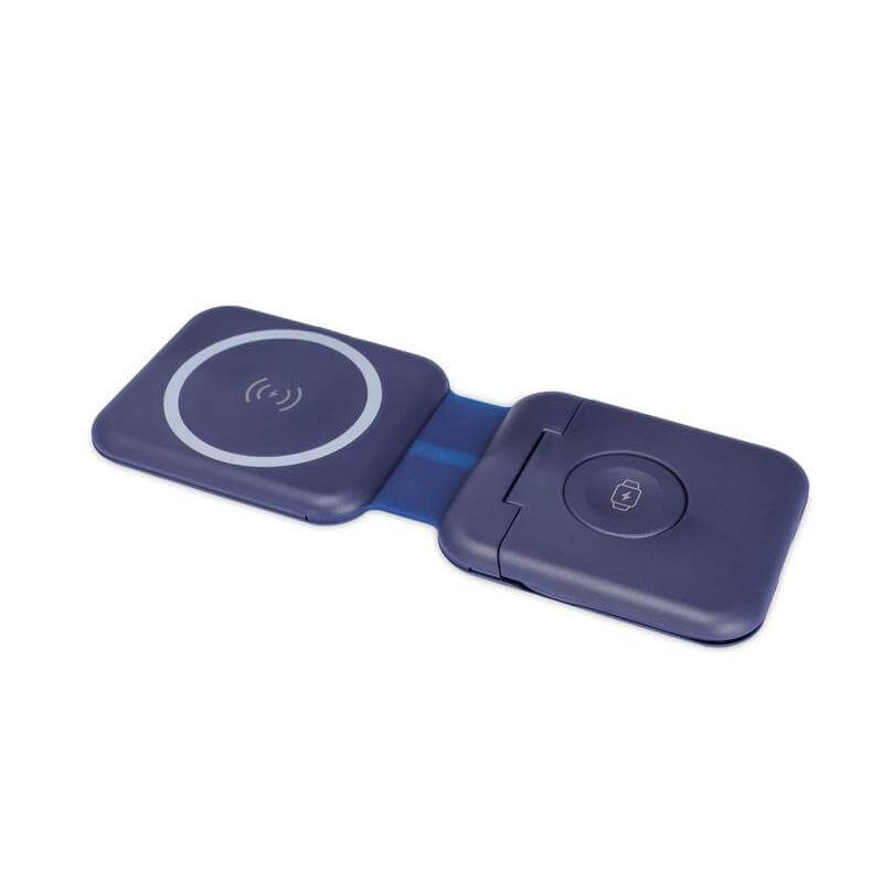 TURIN - @memorii Foldable Wireless Charger and Multicable Set - Navy Blue — view 8 — MaxPrint Dubai