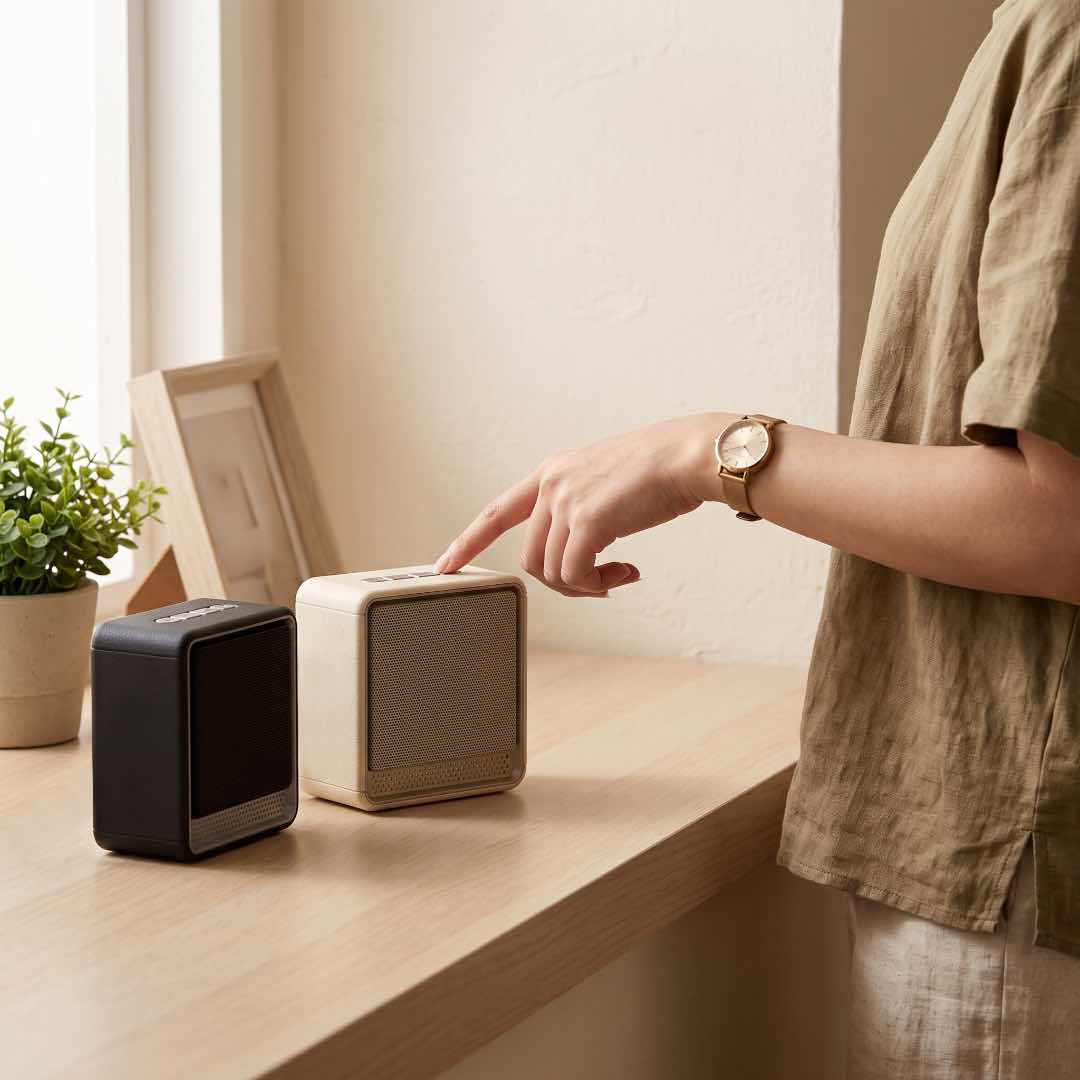 Felix @memorii portable wireless speaker in black and silver
